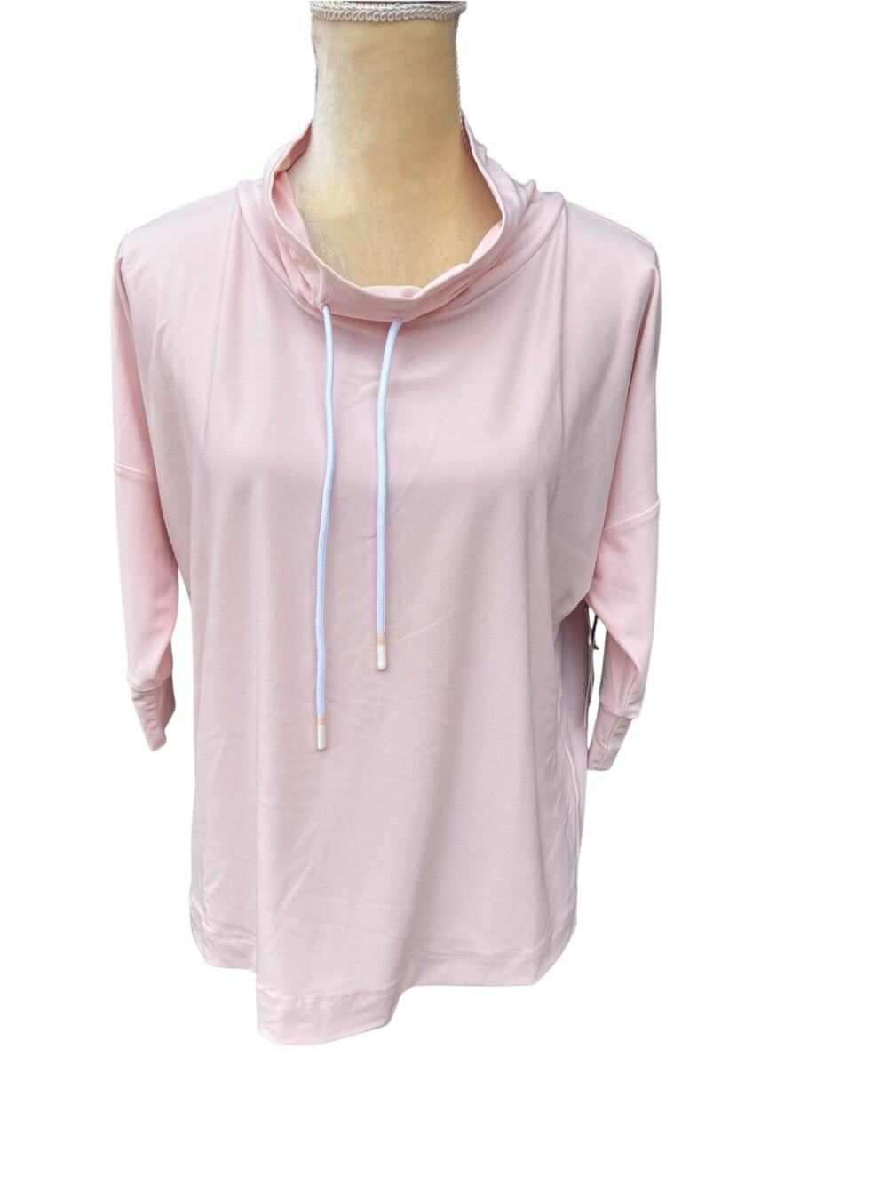 Sympli Pink Travel Athleisure Slouch Sweatshirt Top Shirt Drawstring Size 6 NEW